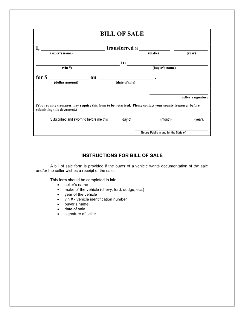 Free Iowa Bill of Sale Form - Download PDF | Word