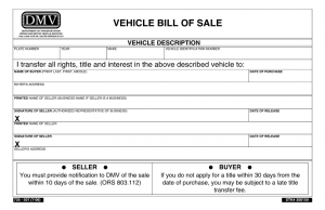 Free Oregon DMV Bill of Sale Form - Download PDF | Word